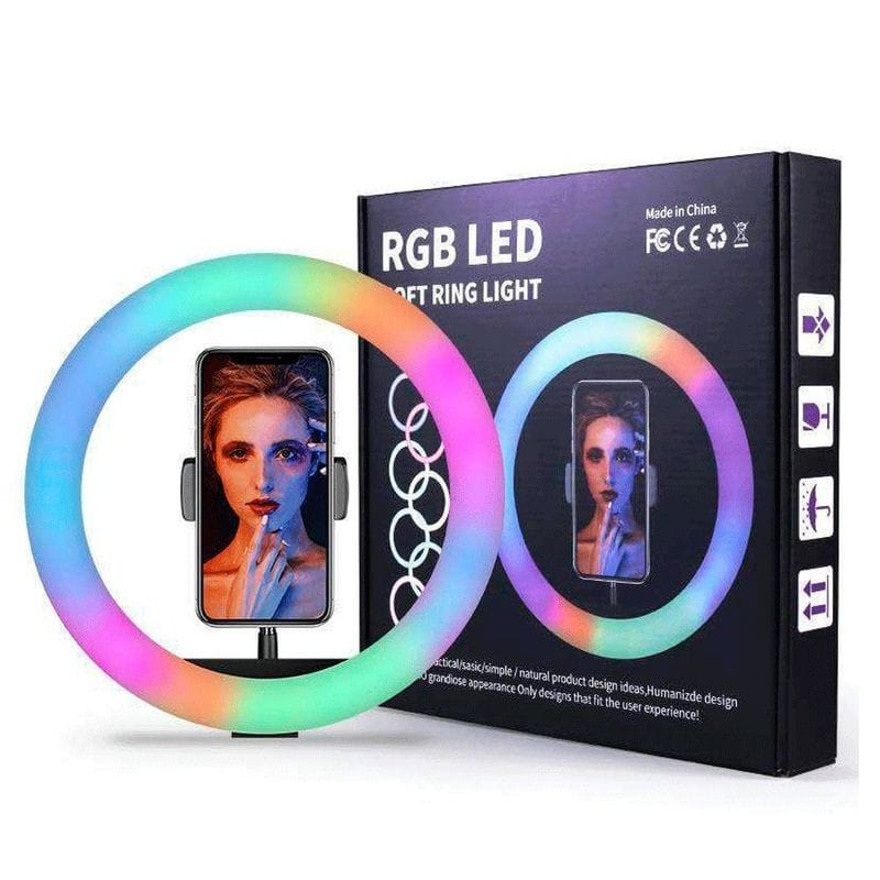 Aro LED de 56 cm RGB + Trípode + Control Remoto